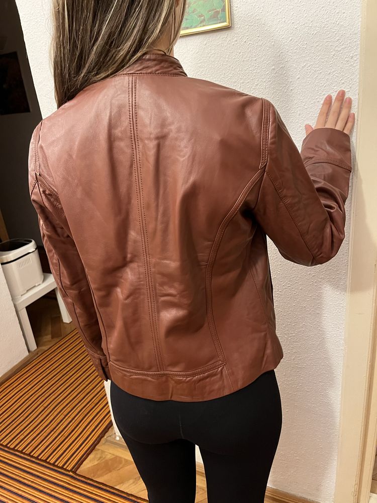 Geaca piele maro Massimo Dutti L