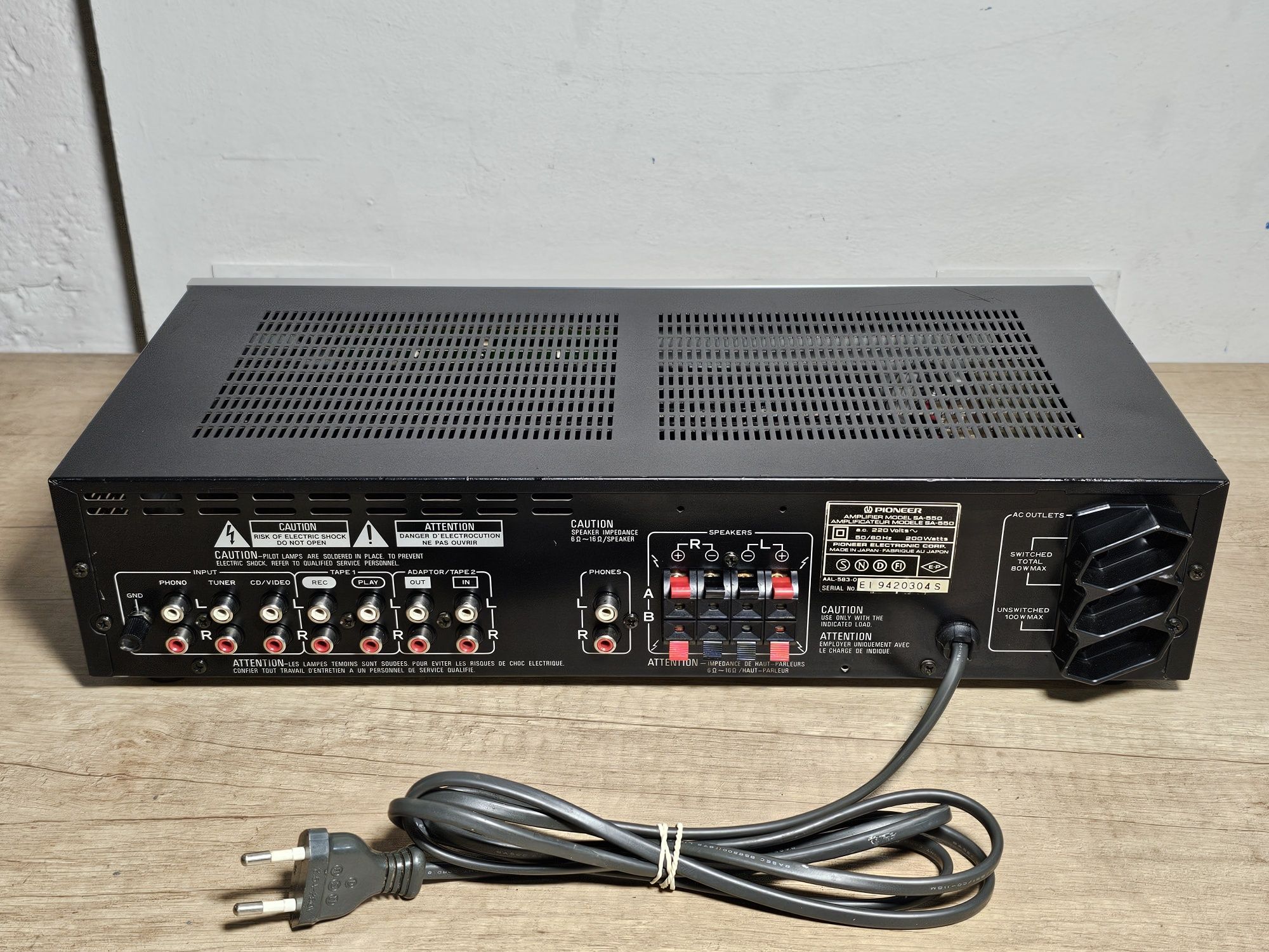Amplificator PIONEER sa-550, vintage hi-fi,  impecabil