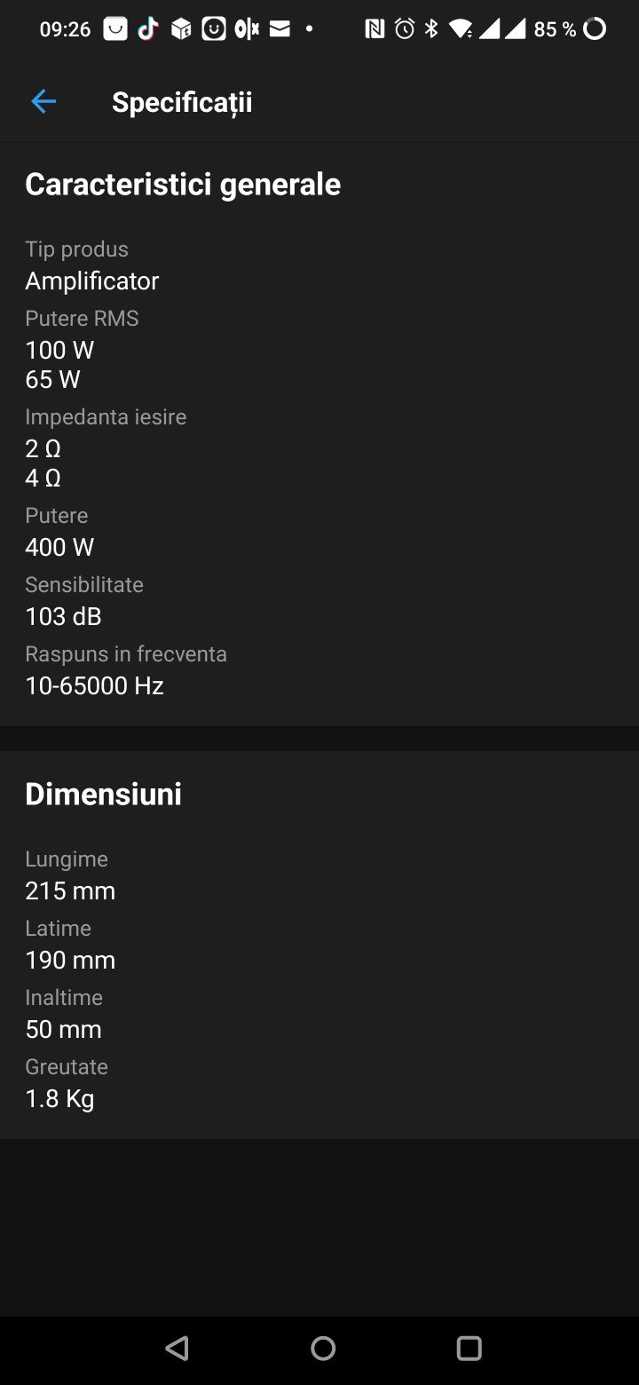 Statie , amplificator auto HERTZ HCP2