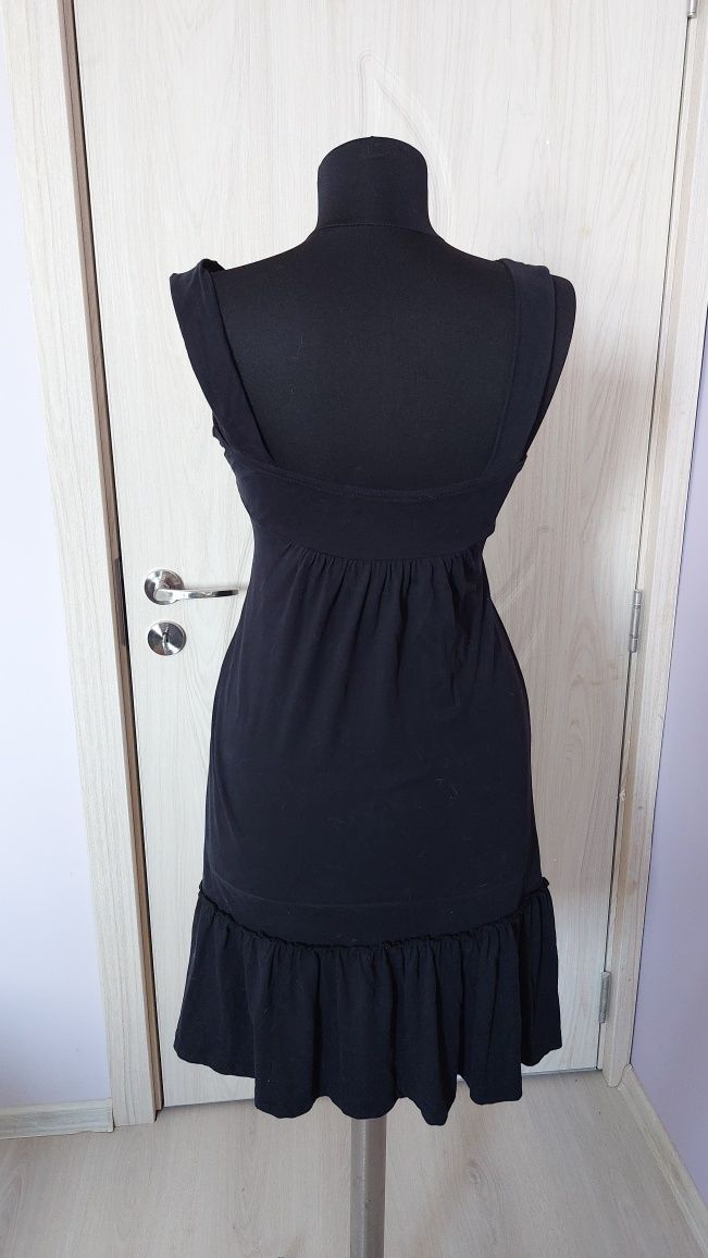 Официална черна лятна рокля с цветен мотив (Rodin Hills)