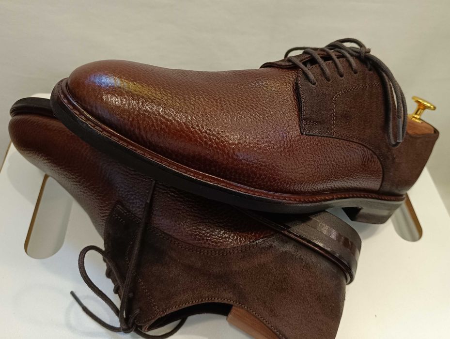 Pantofi derby de lux 42.5 43 Ambiorix piele naturala talpa Vibram