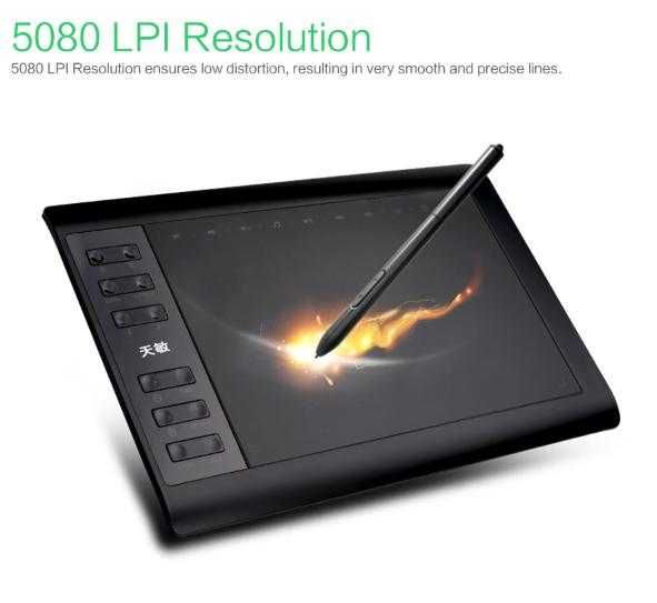 36см 10" Графичен Таблет за Рисуване 8192 Нива 233PPS 5080LPI FULL HD