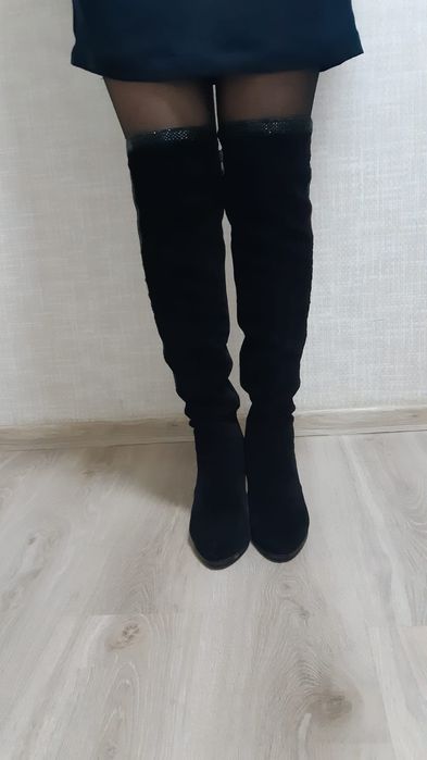 Сапоги зимние, замшевые, европейка. Р-р 39