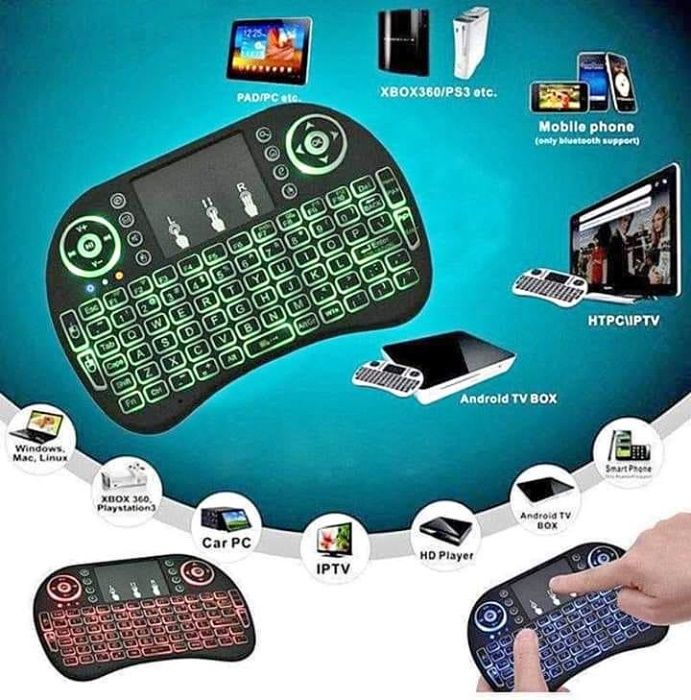 Мини Светеща безжична клавиатура Android PC/TV Box