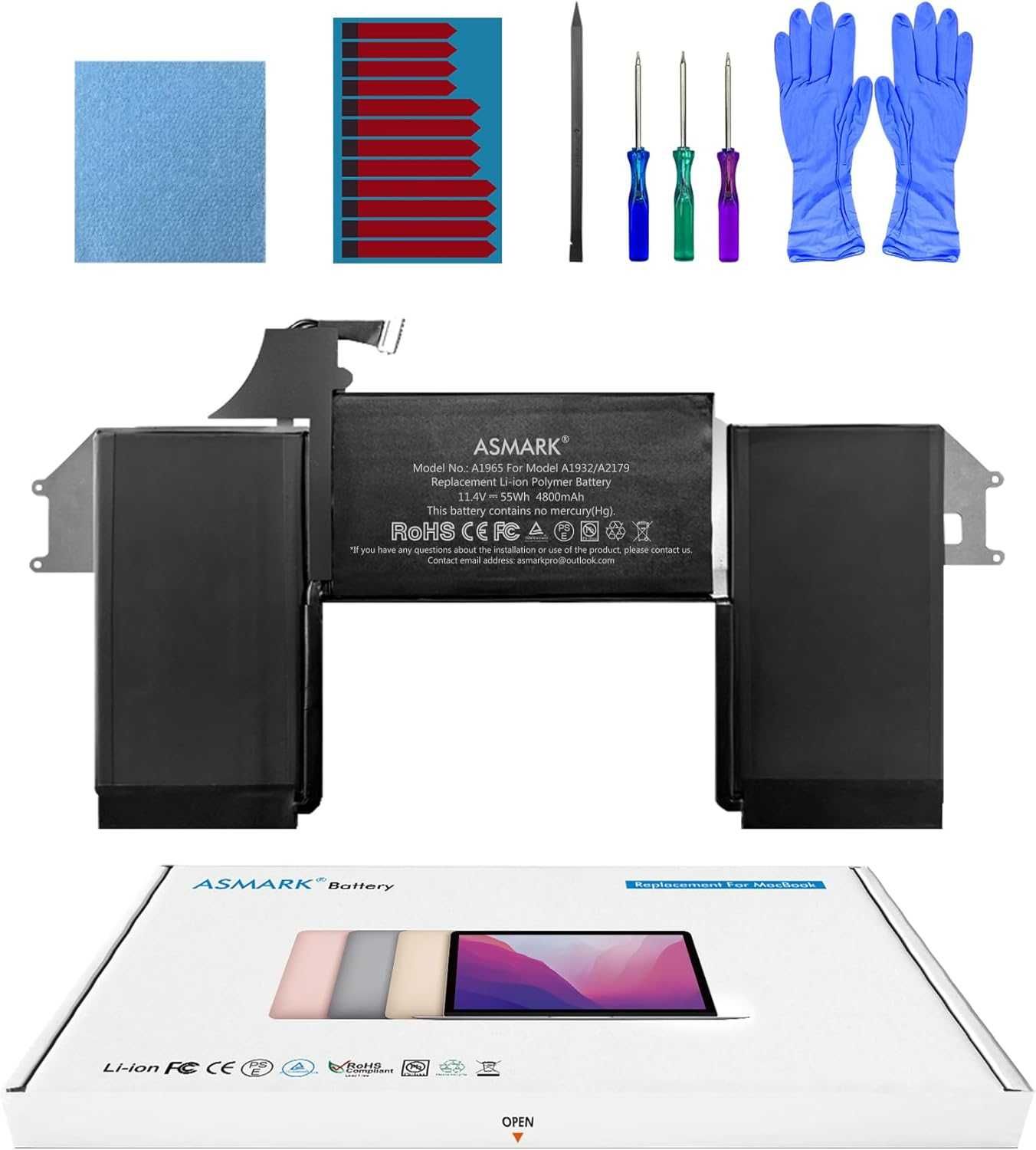 ASMARK Macbook Air 13-инчов A2179, батерия за A2179(2020) A1965