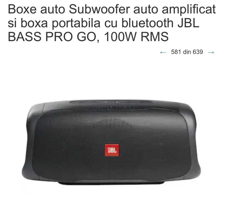 JBL Bass Pro Go, Boxa Bluetooth & Subwoofer auto activ - sigilat