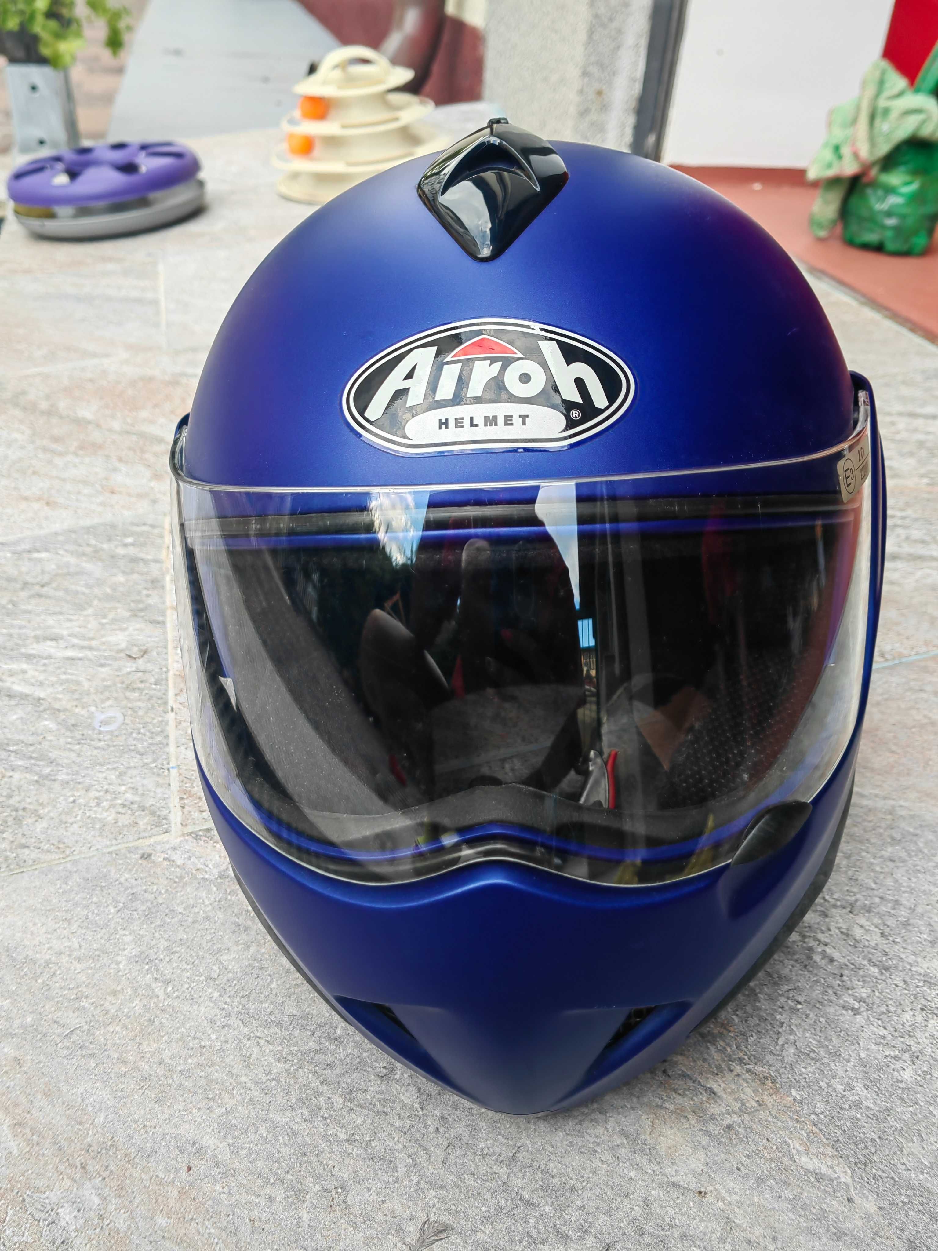 Cască moto Airoh Flip-Up Albastră, Mărime S