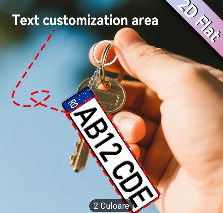 Breloc cu număr de imatriculare personalizat