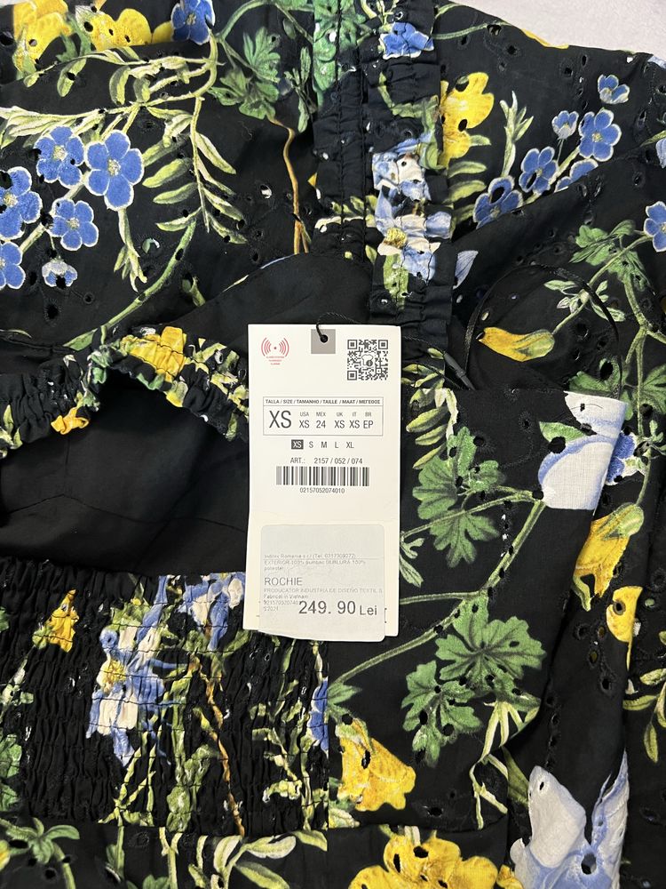 Rochie de vara, noua ,Zara , lunga, floral print, XS