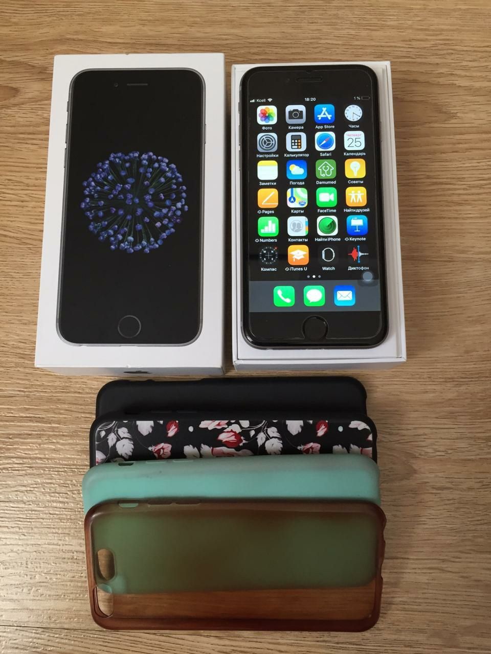 Продам айфон 6 + эйрподс зарядка, чехлы