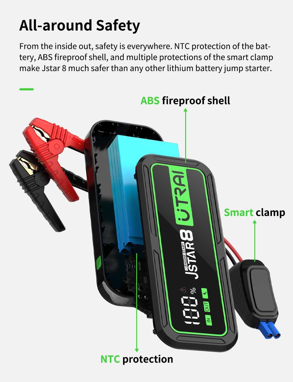 Много мощен Jump starter UTRAI Jstar8 3000A