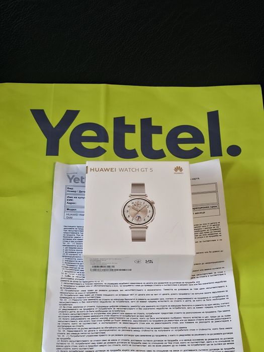 КАТО НОВ 41mm Huawei watch GT 5 Гаранция Yettel 2027г. GOLD