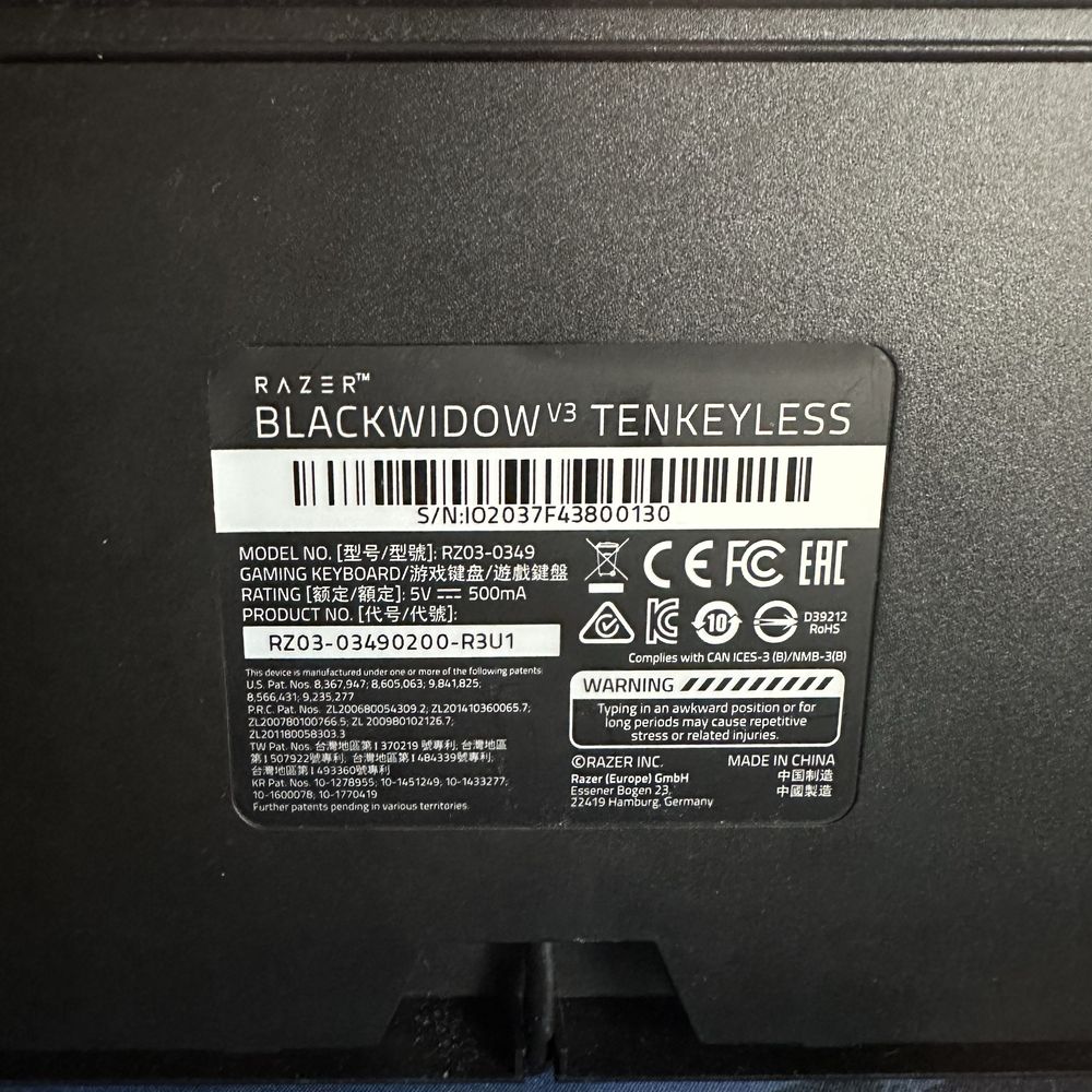 Razer BlackWidow V3 TKL (Tenkeyless) tastatura