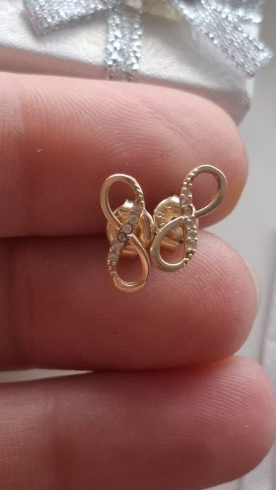 Cercei aur 14k model infinit