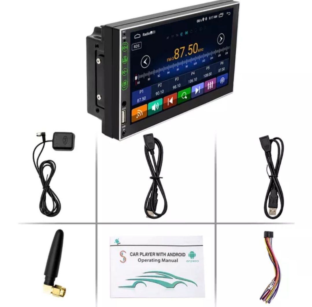 Мултимедия андроид 10 реален 7"-2GB RAM 32 ROM. С предно USB 
П
