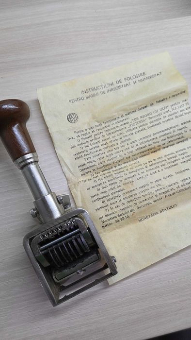 Stampila metalica veche Monetaria Statului