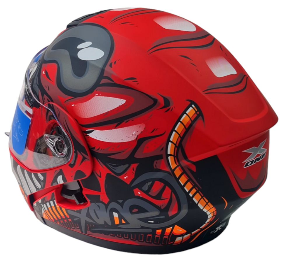 Мото каска X-ONE Helmets червена, каски за мотор,мотокрос