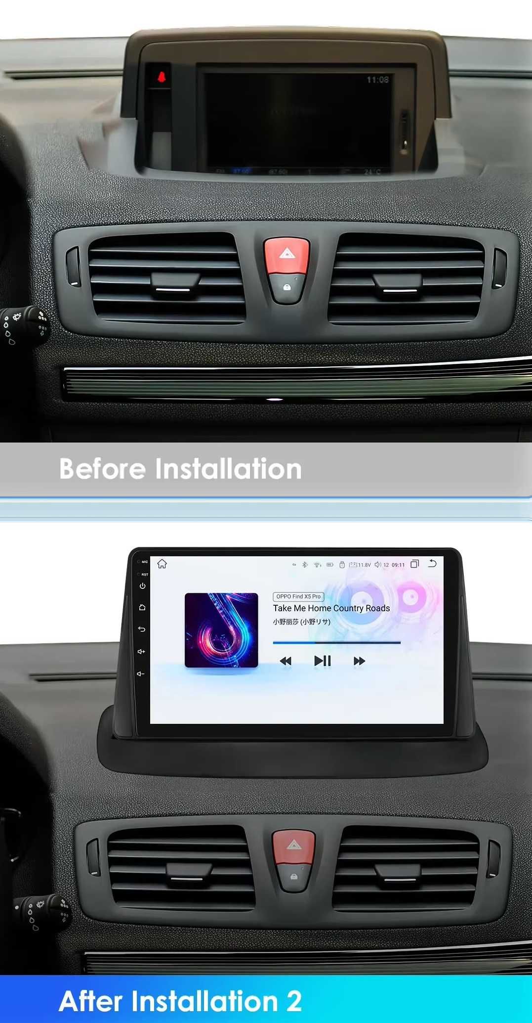 Мултимедия 9" Android 13 за Renault Megane 3 навигация CARPLAY DSP RDS