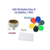 CARD Breloc RFID - 13.56Mhz UID Writable bloc 0, NFC abtibild sticker
