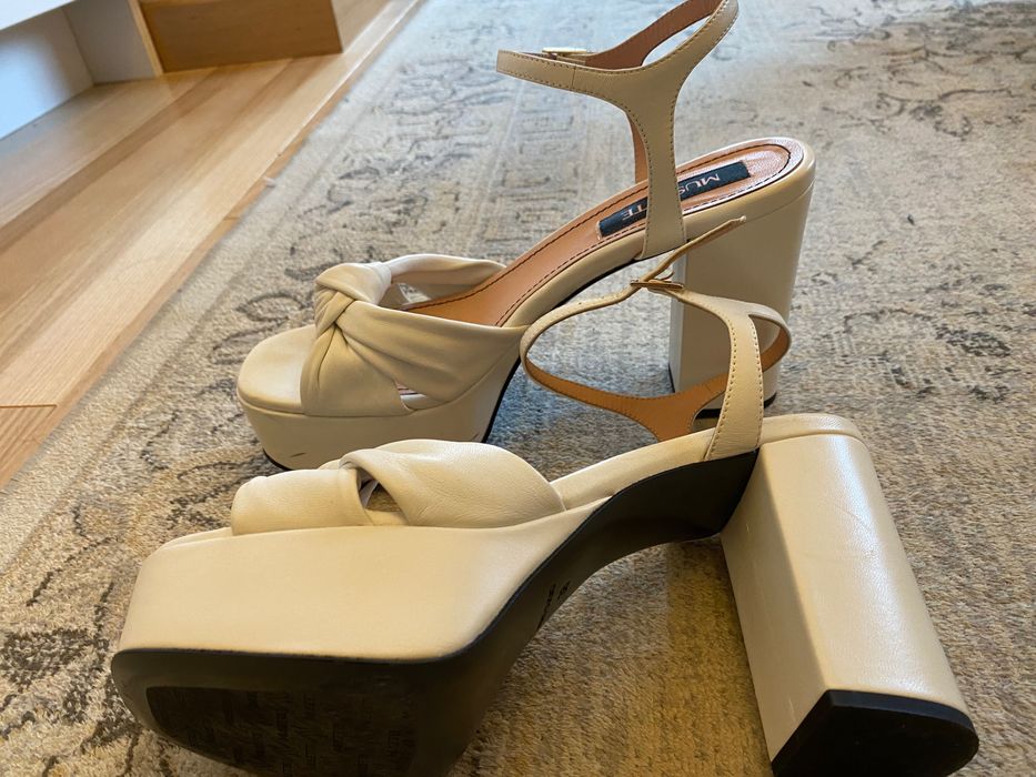 Sandale Albe platforma