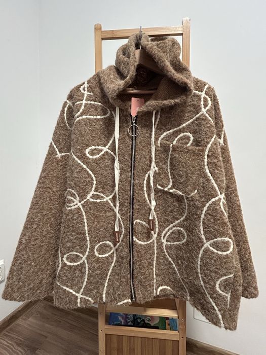 Jacheta dama femei cu gluga bej/kaki/negru masura universala