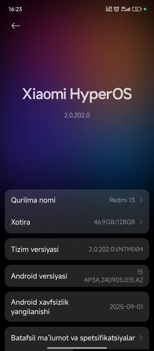 Redmi 13 Xotira 128 Gb