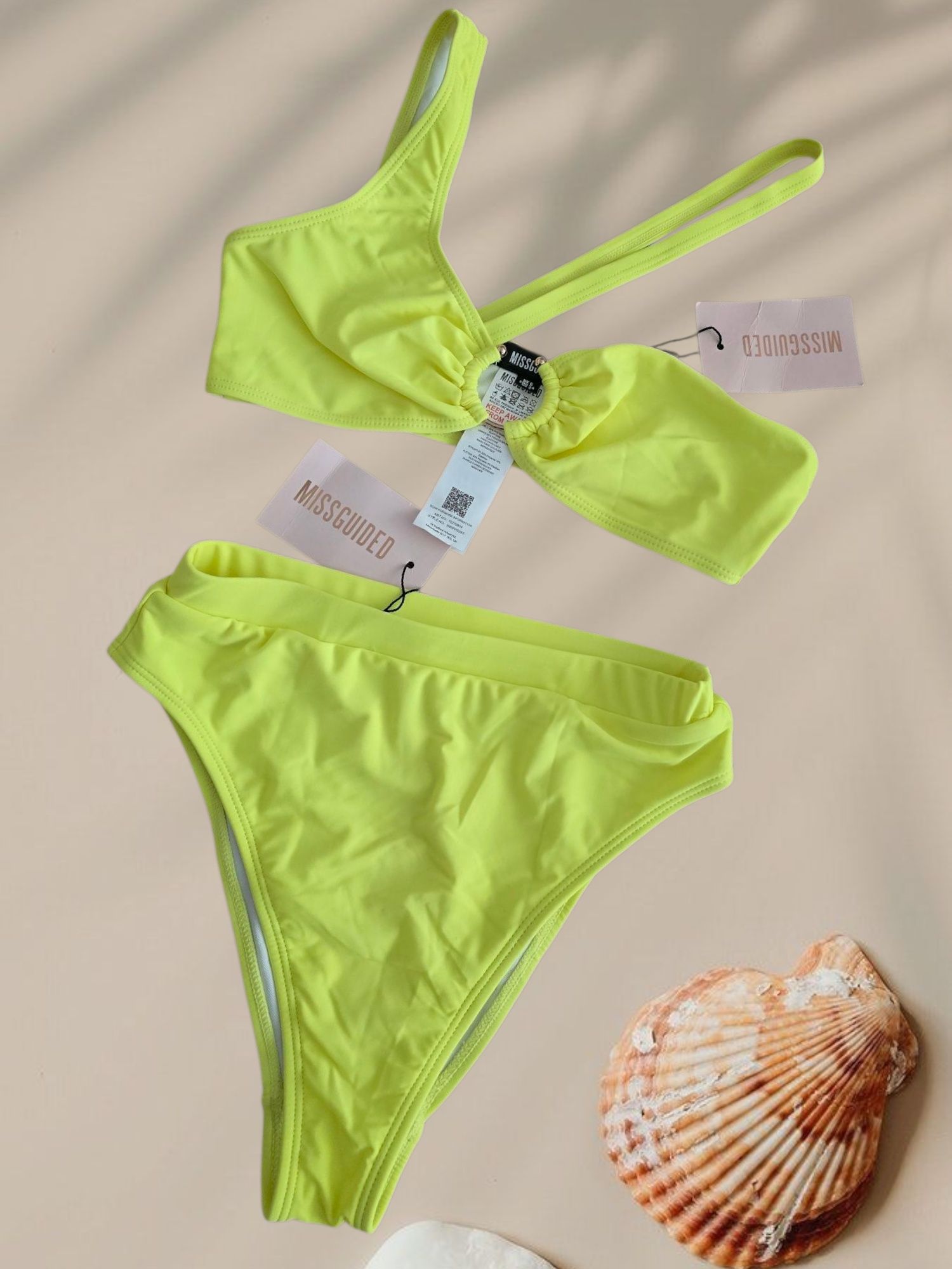 Бански Missguided XS, неонов жълт, нов