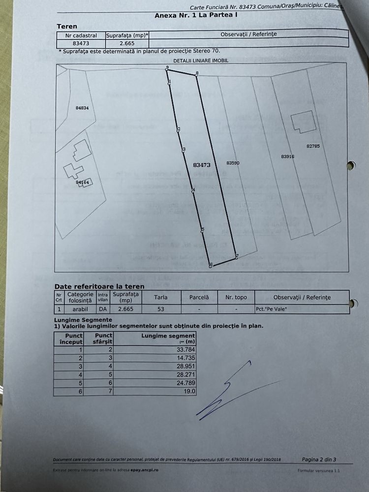 Teren intravilan de vânzare pe Valea Călinești 1.675 mp