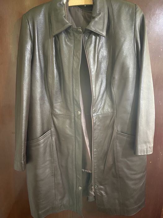 Haina de piele, marimea 54, maro