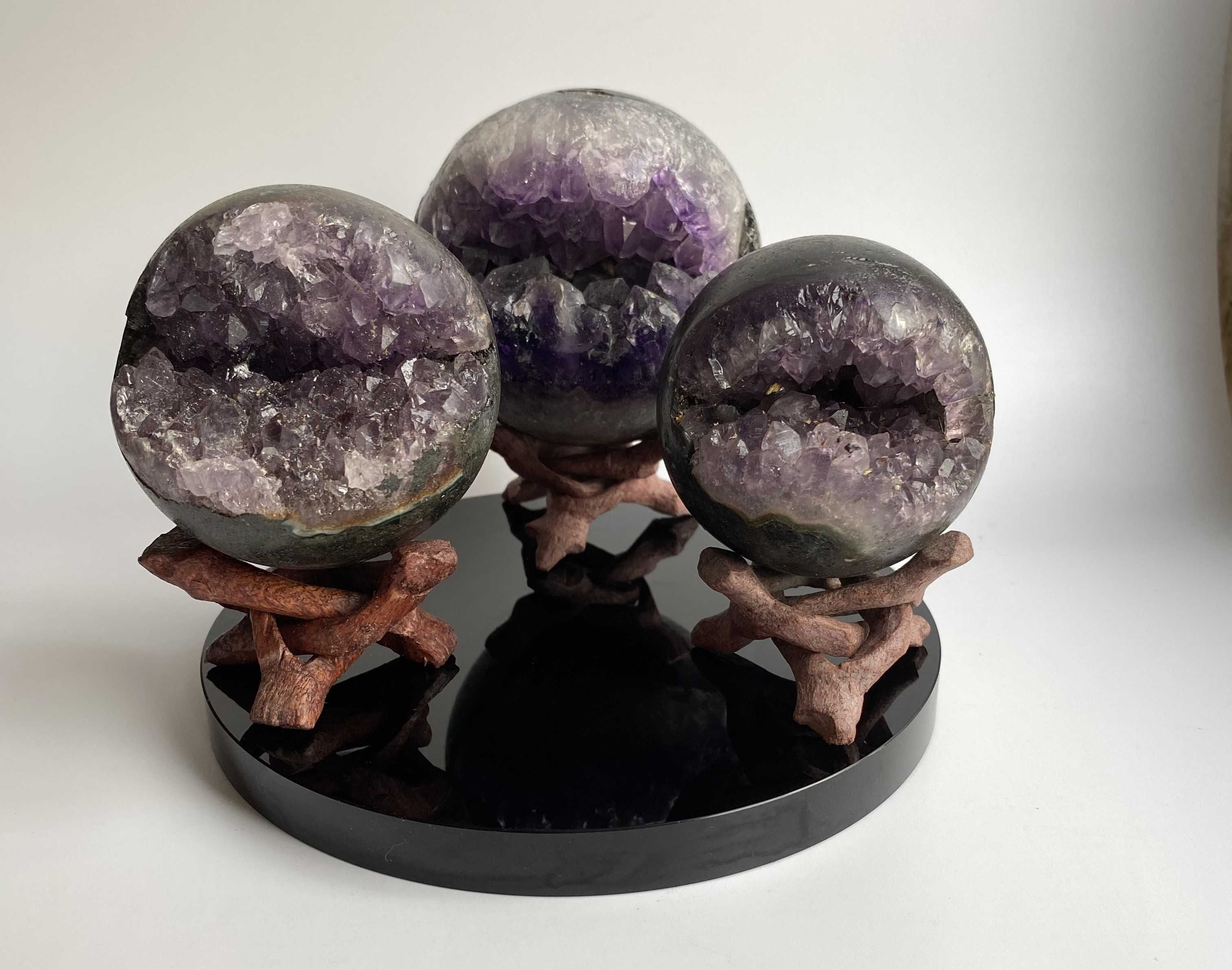 Cristale/Minerale - Ametist Geoda - set sfere pietre semipretioase