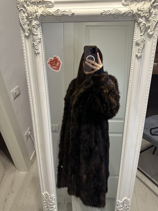 Blana Naturala Vizon (Nurca) LUX - Marimea L - Lungime Midi - Vintage