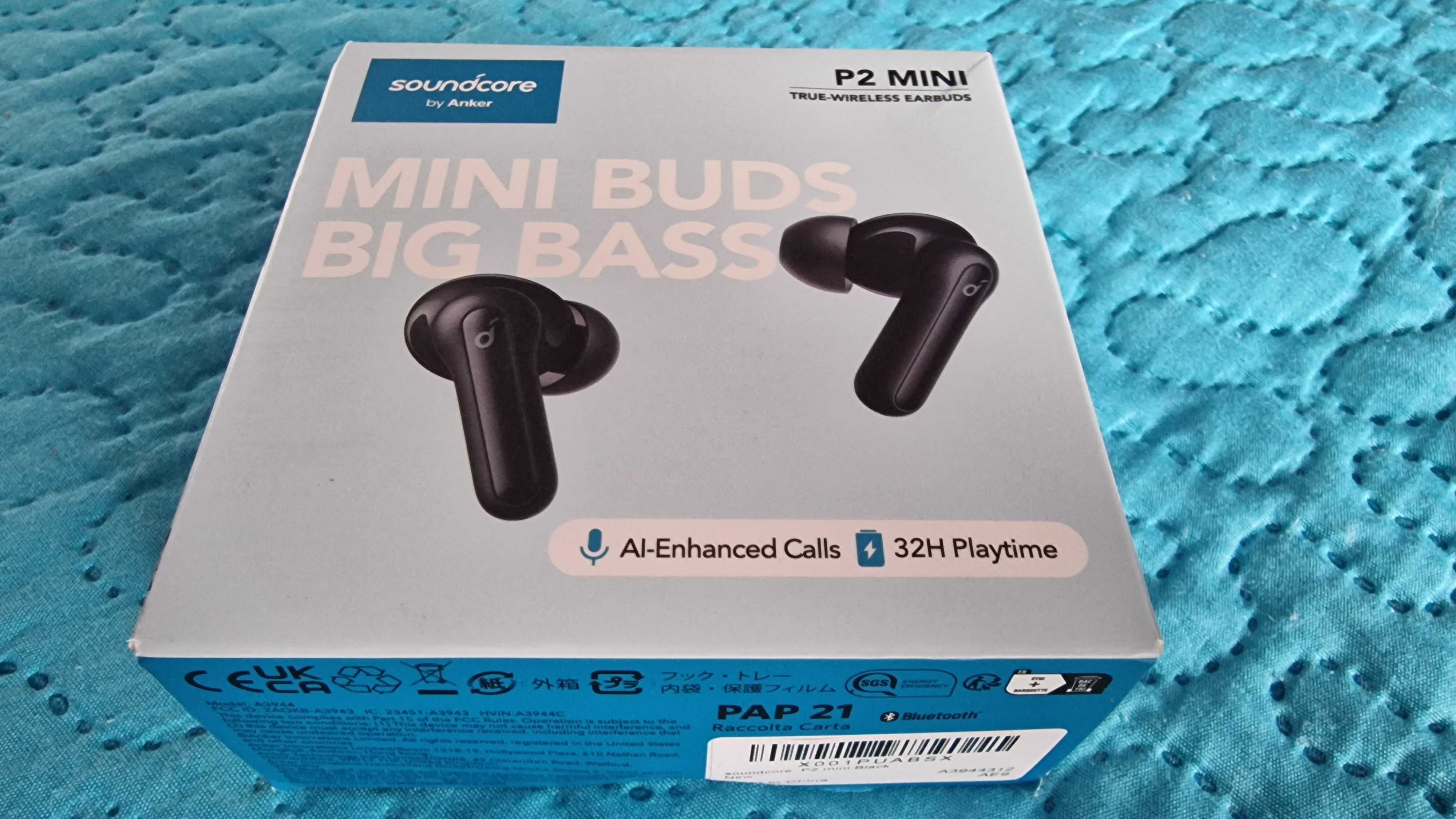 Casti Soundcore Anker Life P2 Mini Bluetooth 5.2 originale, sigilate