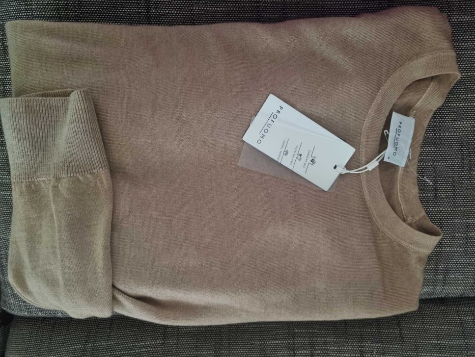 Мъжки пуловер Profuomo, 100% мерино, размер М, нов, с етикет