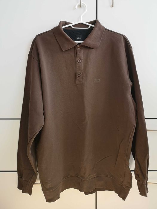 sweatshirt bluza tricou polo casual Hugo Boss guler maro