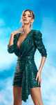 Rochie scurta verde paiete BBY MĂRIMEA 38