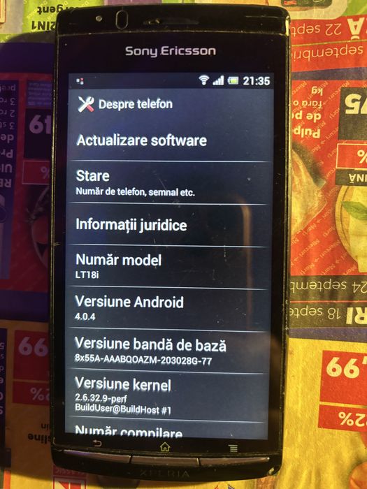 sony ericsson LT-18i (cititi anuntul)