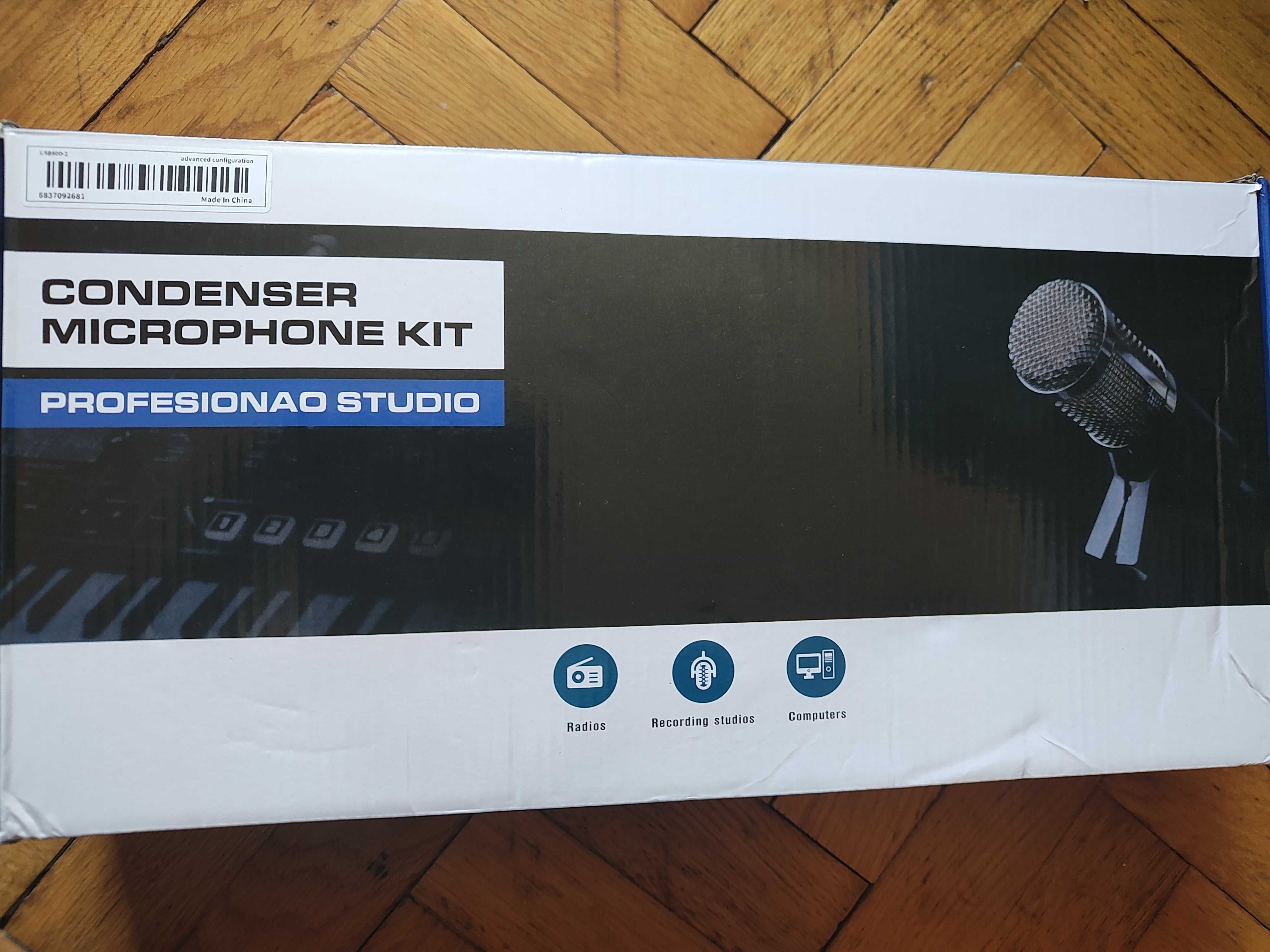 USB Microphone Kit, microfon + brat microfon + filtre