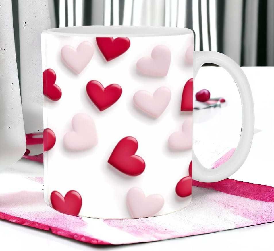 Cana personalizata,Valentine's,Ziua iubirii in roz,Ceramica,Alb,350 ml