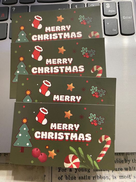 Лот от 20 скреч карти с коледни пожелания