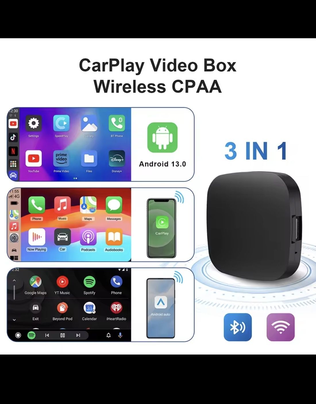Smart Ai Box Android Wireless CarPlay /Android Auto