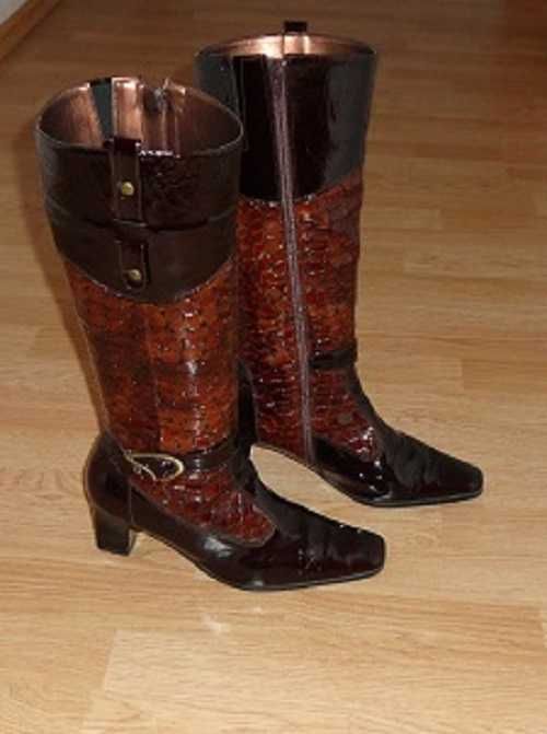 cizme din piele naturala  lacuita grena marimea 37