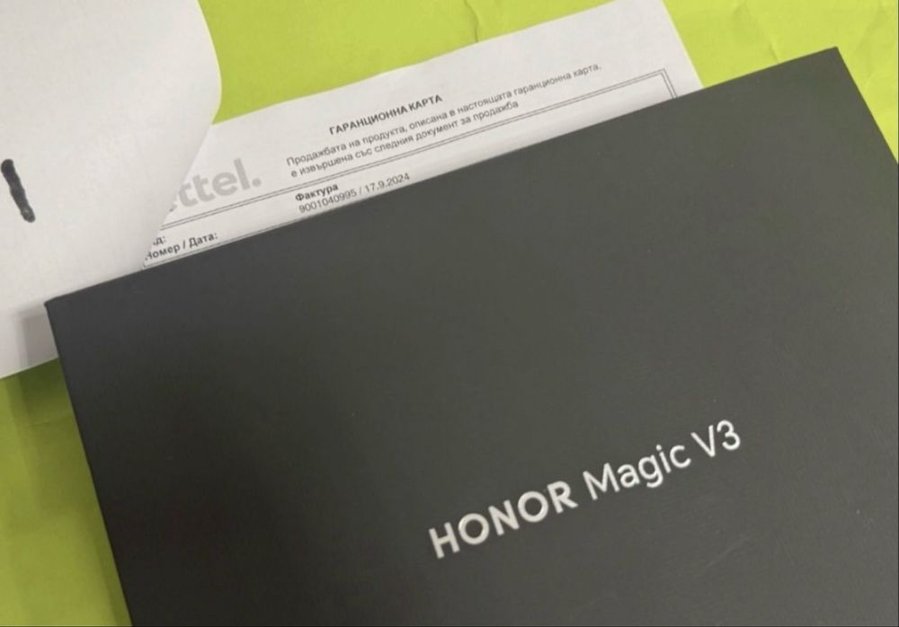 КАТО НОВ 512GB Honor Magic V3 Yettel Гаранция 2027 г. Green