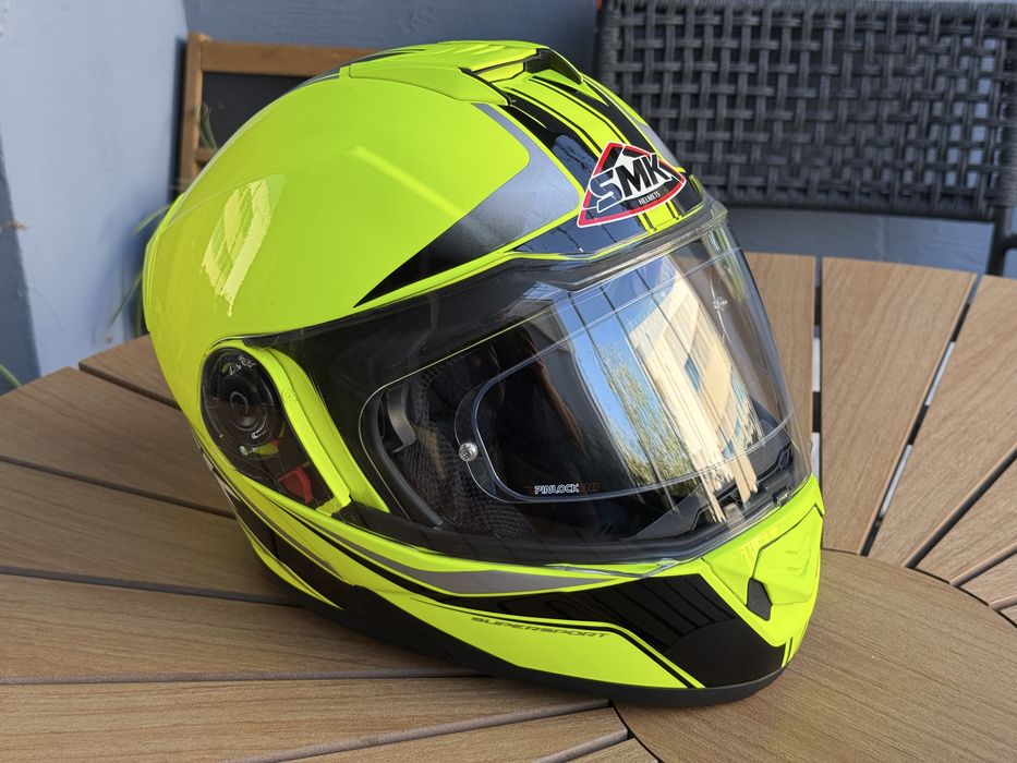 Casca moto M, SMK Flash Vision (flip-up) cu pin-lock si husa, ca noua