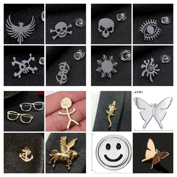 Коллекция  минималистических брошей-значков мужчинам и женщинам