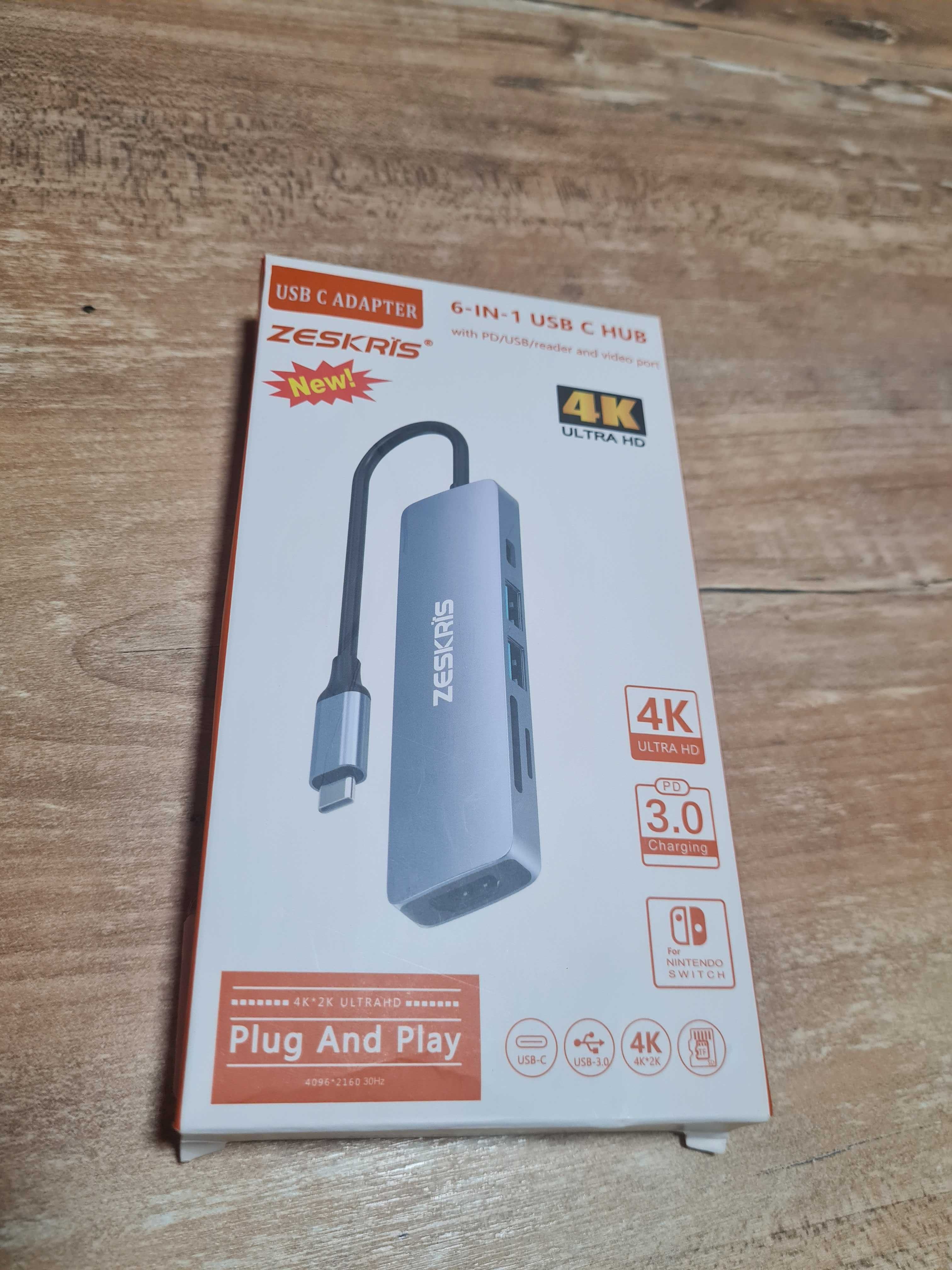 Hub USB-C universal 6 in 1 USB 3.0, cititor card, hdmi, Negociabil