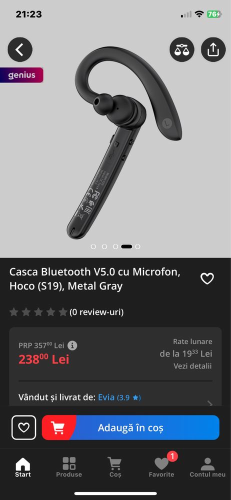 Casca bluetooth Hoco S19