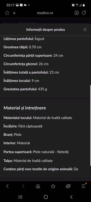 Botine piele naturală
