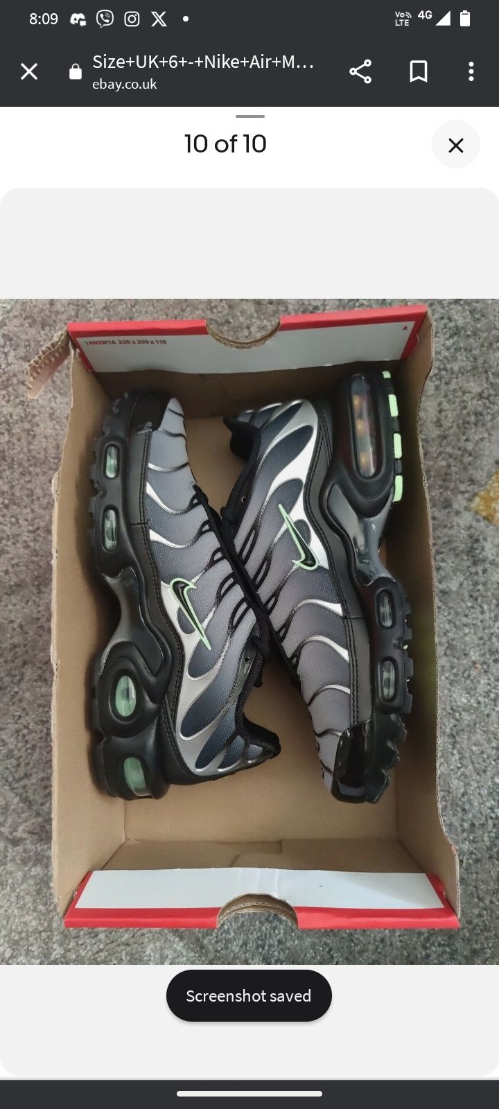 Nike Air Max Plus Black/Particle Gray/Vapour Green