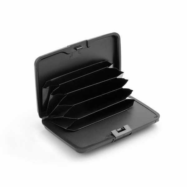 Portofel carduri RFID antifrauda 5 compartimente cu Powerbank 1800 mAh
