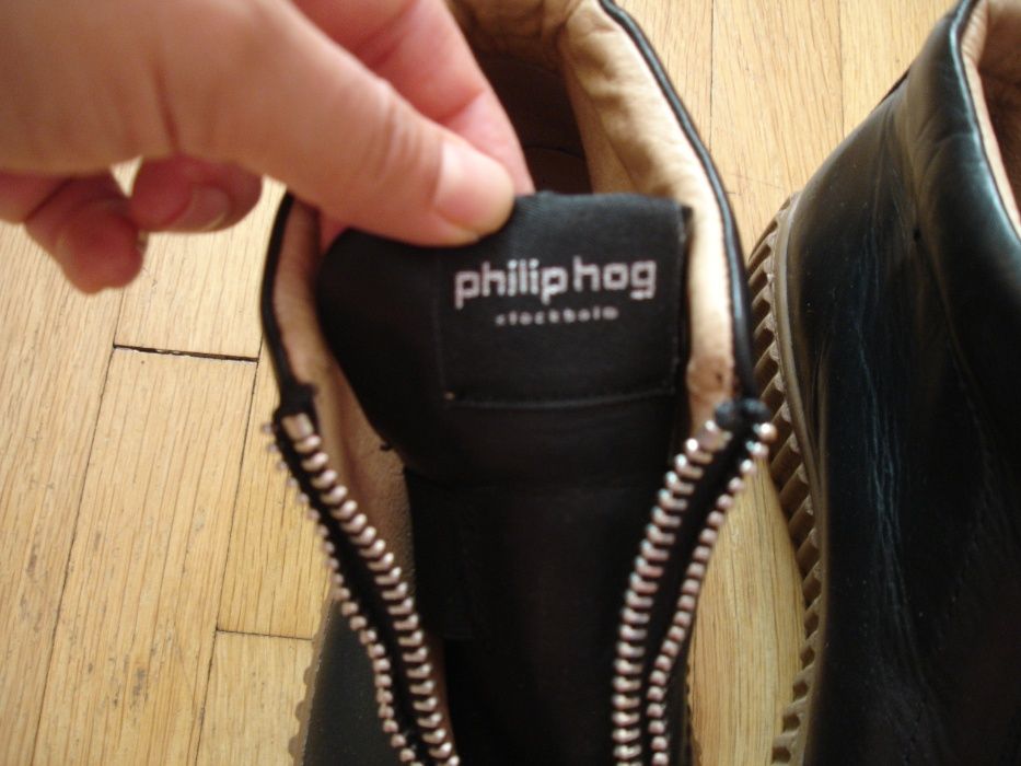 Philip hog - естествена кожа 39 НОВИ, дизайнерски кецове боти